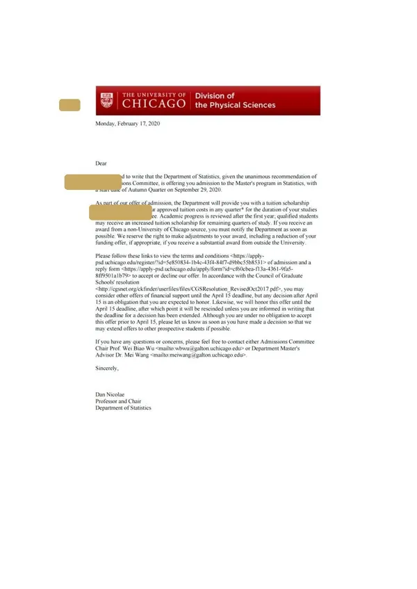 U Chicago 2020